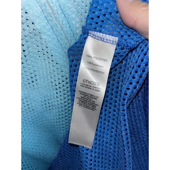 Chico's Weekends 3 (XL) Knit Mesh 3/4 Sleeve Zip Front Jacket - Picture 6 of 8